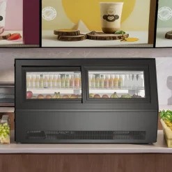 VEVOR Refrigerated Display Case, 7.1 Cu.Ft./190L Countertop Pastry Display Case, 2-Tier Commercial Cake Refrigerator with LED Lighting, TURBO Cooling, Frost-Free Air-Cooling, for Bakery, Dessert Shop