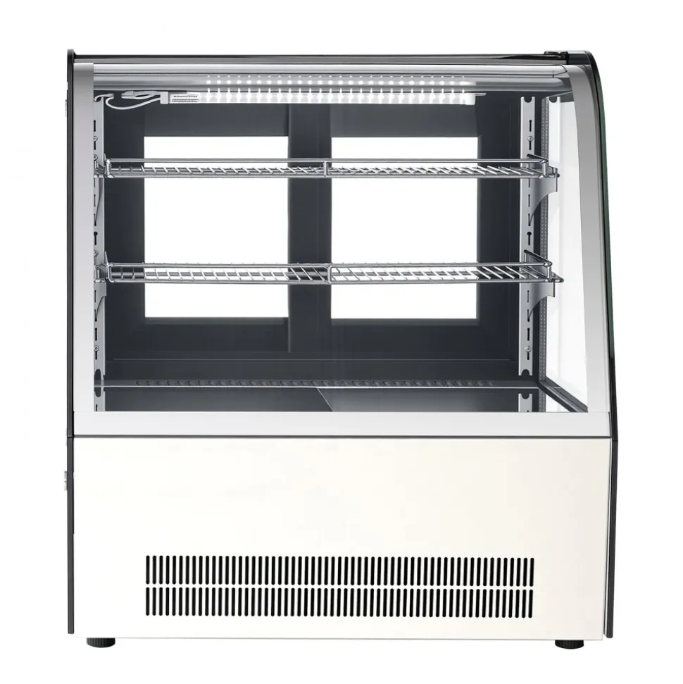 VEVOR Refrigerated Display Case, 4.2 Cu.Ft./105L Countertop Pastry Display Case, 2-Tier Commercial Cake Refrigerator with LED Lighting, TURBO Cooling, Frost-Free Air-Cooling, for Bakery, Dessert Shop
