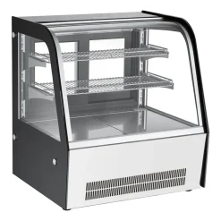 VEVOR Refrigerated Display Case, 4.2 Cu.Ft./105L Countertop Pastry Display Case, 2-Tier Commercial Cake Refrigerator with LED Lighting, TURBO Cooling, Frost-Free Air-Cooling, for Bakery, Dessert Shop