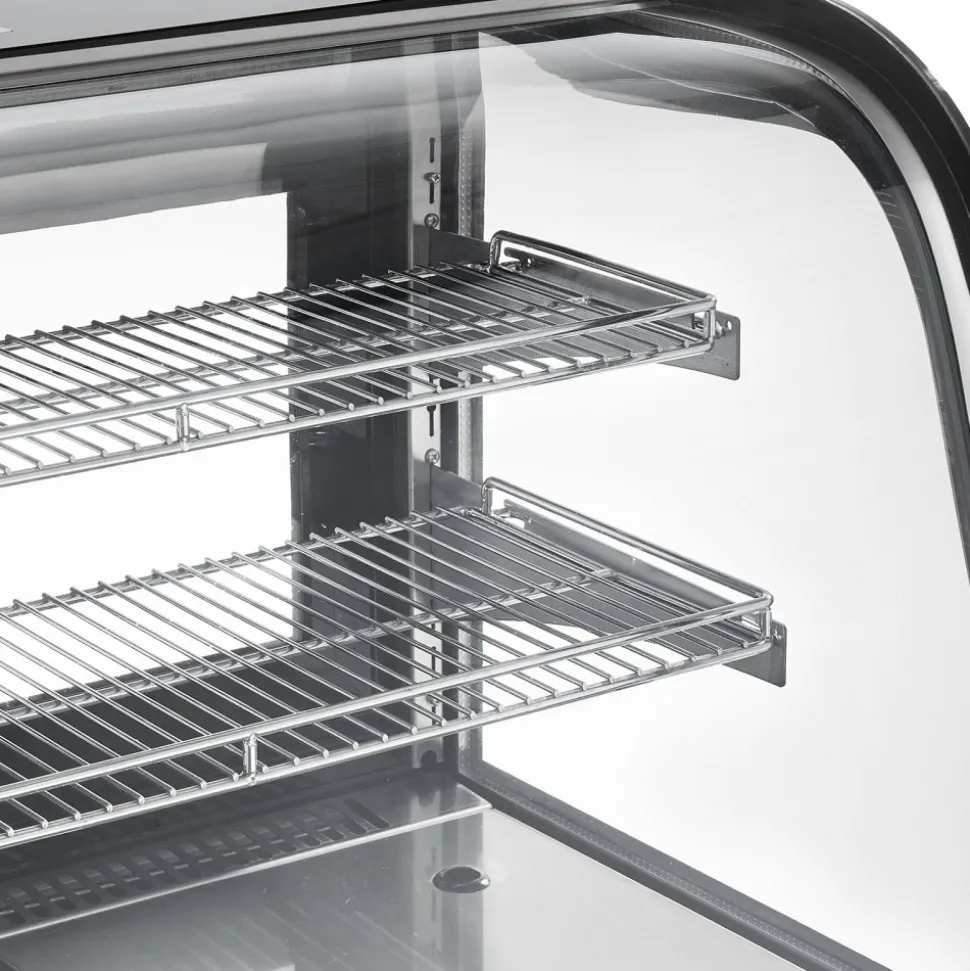VEVOR Refrigerated Display Case, 4.2 Cu.Ft./105L Countertop Pastry Display Case, 2-Tier Commercial Cake Refrigerator with LED Lighting, TURBO Cooling, Frost-Free Air-Cooling, for Bakery, Dessert Shop
