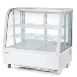 VEVOR Refrigerated Display Case, 3.5 Cu.Ft./100L Countertop Pastry Display Case, 2-Tier Commercial Cake Refrigerator with LED Lighting, TURBO Cooling, Frost-Free Air-Cooling, for Bakery, Dessert Shop