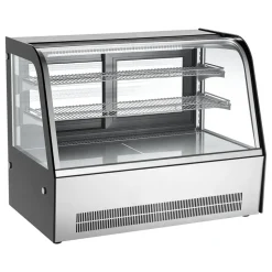 VEVOR Refrigerated Display Case, 5 Cu.Ft./145L Countertop Pastry Display Case, 2-Tier Commercial Cake Refrigerator with LED Lighting, TURBO Cooling, Frost-Free Air-Cooling, for Bakery, Dessert Shop