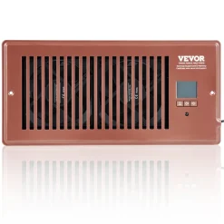 VEVOR Register Booster Fan, Quiet Vent Booster Fan Fits 4” x 10” Register Holes, with Remote Control and Thermostat Control, Adjustable Speed for Heating Cooling Smart Vent, Brown