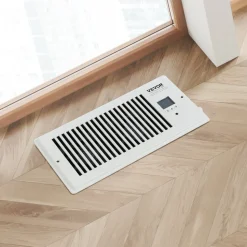 VEVOR Register Booster Fan, Quiet Vent Booster Fan Fits 4” x 10” Register Holes, with Remote Control and Thermostat Control, Adjustable Speed for Heating Cooling Smart Vent, White