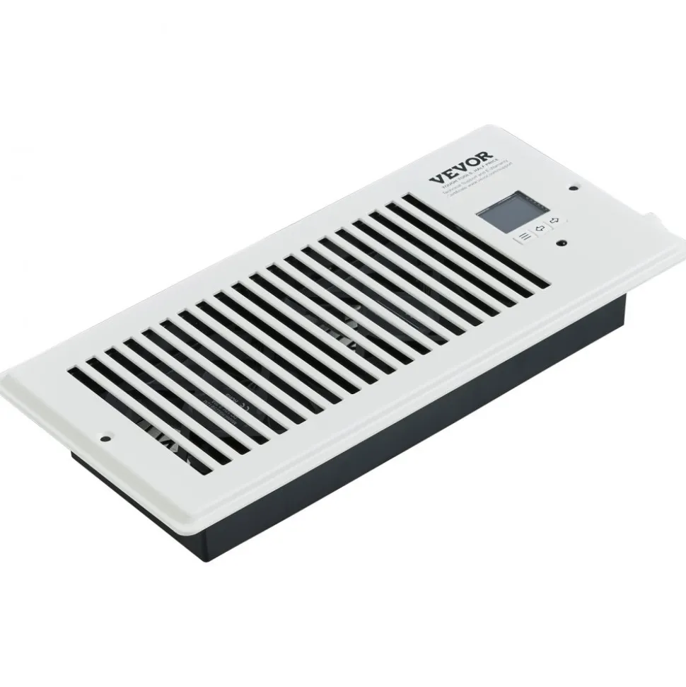 VEVOR Register Booster Fan, Quiet Vent Booster Fan Fits 4” x 10” Register Holes, with Remote Control and Thermostat Control, Adjustable Speed for Heating Cooling Smart Vent, White