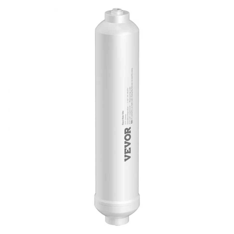 VEVOR Remineralization Filter, 1100 Gallons Remineralization Water Filter Replacement, 1/4" Quick Connect Mineral Filter, Restore Essential Minerals for Water Purifier, Under Sink Water Filter System
