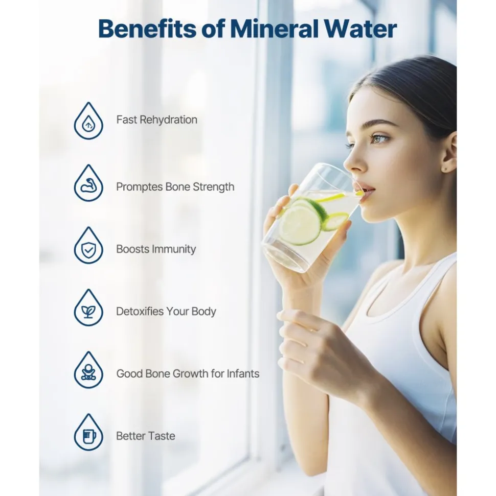 VEVOR Remineralization Filter, 1100 Gallons Remineralization Water Filter Replacement, 1/4" Quick Connect Mineral Filter, Restore Essential Minerals for Water Purifier, Under Sink Water Filter System
