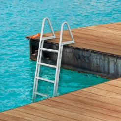 VEVOR Removable Dock Ladder 5 Steps, 350 lbs Load Capacity, Pontoon Boat Ladder with 4'' Wide Step & Nonslip Design for Ship/Lake/Pool/Marine Boarding