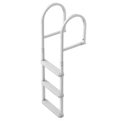 VEVOR Removable Dock Ladder, 4 Steps, Aluminum Alloy Pontoon Boat Swim Ladder, with Non-Slip Wide PP Steps, 500 lbs Weight Capacity, Quick Release Design, for Lake Swimming, Pool, Marine Boarding
