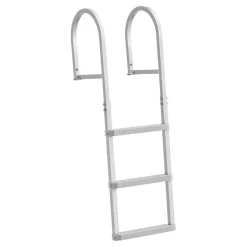 VEVOR Removable Dock Ladder, 4 Steps, Aluminum Alloy Pontoon Boat Swim Ladder, with Non-Slip Wide PP Steps, 500 lbs Weight Capacity, Quick Release Design, for Lake Swimming, Pool, Marine Boarding
