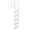 VEVOR Removable Dock Ladder, 5 Steps, Aluminum Alloy Pontoon Boat Swim Ladder, with Non-Slip Wide PP Steps, 500 lbs Weight Capacity, Quick Release Design, for Lake Swimming, Pool, Marine Boarding