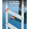 VEVOR Removable Dock Ladder, 4 Steps, Aluminum Alloy Pontoon Boat Swim Ladder, with Non-Slip Wide Steps, 500 lbs Weight Capacity, Quick Release Design, for Lake Swimming, Pool, Boat, Marine Boarding