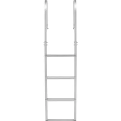 VEVOR Removable Dock Ladder, 4 Steps, Aluminum Alloy Pontoon Boat Swim Ladder, with Non-Slip Wide Steps, 500 lbs Weight Capacity, Quick Release Design, for Lake Swimming, Pool, Boat, Marine Boarding