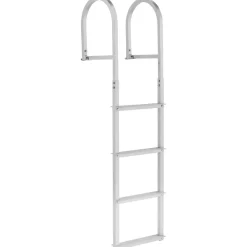VEVOR Removable Dock Ladder, 4 Steps, Aluminum Alloy Pontoon Boat Swim Ladder, with Non-Slip Wide Steps, 500 lbs Weight Capacity, Quick Release Design, for Lake Swimming, Pool, Boat, Marine Boarding