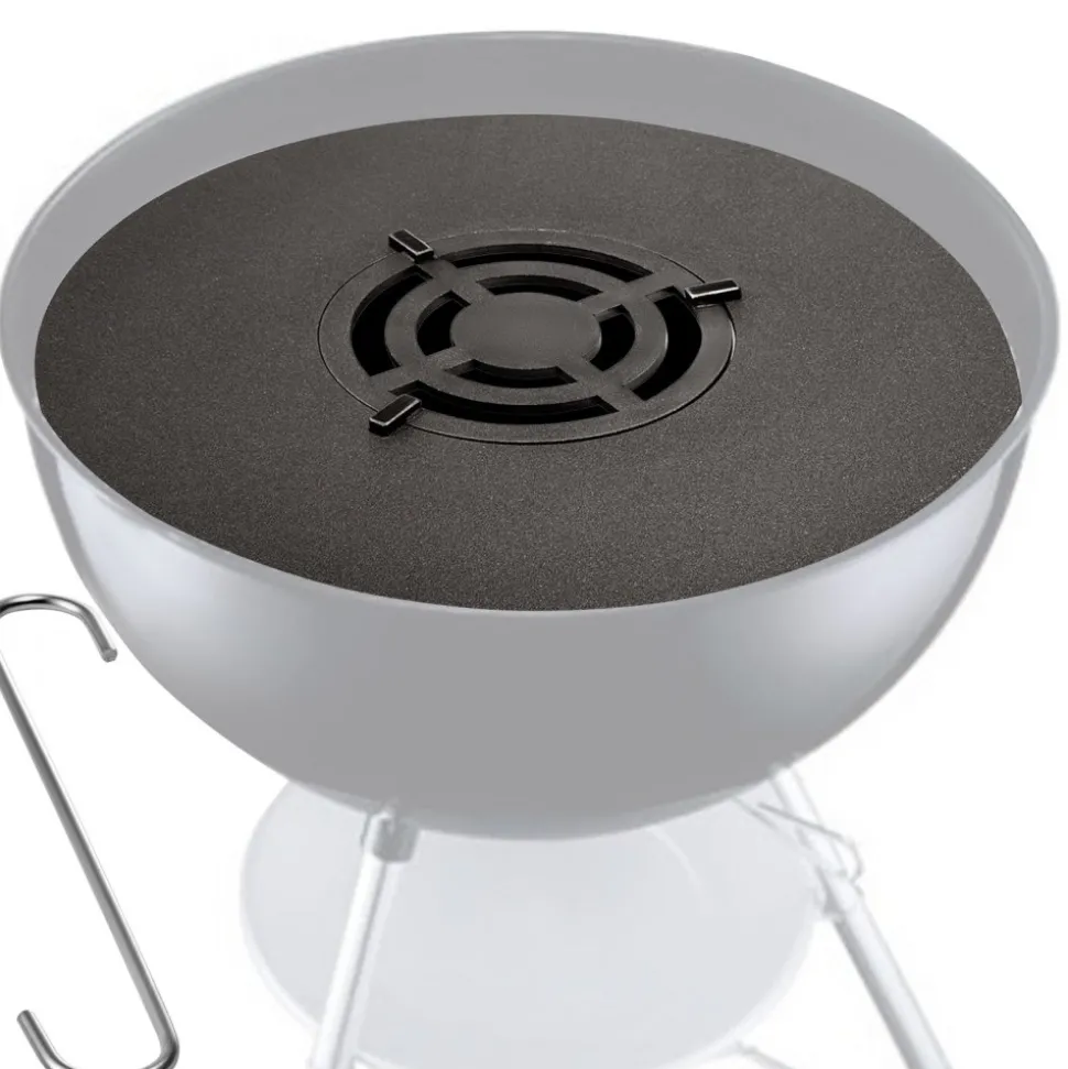 VEVOR 40" Replacement BBQ Grill Griddle Grate, Carbon Steel Griddle Grill with Center Grate, Easy Maintenance Grate Insert For 18 Inch Kettle BBQ, Griddle Grill Attachment for Round Grills, Burgers