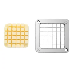 VEVOR Replacement Chopper Blade, 1/2 inch, 3 PCS French Fry Blade Assembly with 6 Extra Knives, Stainless Steel Dicer Parts and Push Block for Cutting Potatoes Carrots Onions Cucumbers Mushrooms