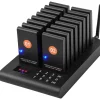 VEVOR Restaurant Pager System, Wireless 500m Long Range Lineup Waiting Queue Signal, Guest Customer Calling Beepers with Vibration & Flashing, 16 Buzzers for Food Truck, Church, Nursery, Hospital