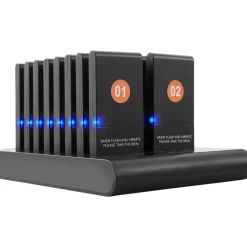 VEVOR Restaurant Pager System, Wireless 500m Long Range Lineup Waiting Queue Signal, Guest Customer Calling Beepers with Vibration & Flashing, 16 Buzzers for Food Truck, Church, Nursery, Hospital