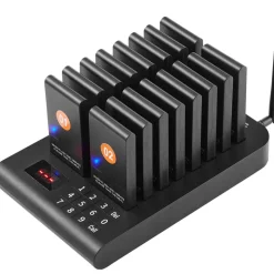 VEVOR Restaurant Pager System, Wireless 500m Long Range Lineup Waiting Queue Signal, Guest Customer Calling Beepers with Vibration & Flashing, 16 Buzzers for Food Truck, Church, Nursery, Hospital
