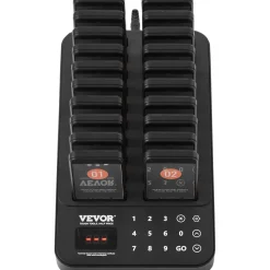 VEVOR Restaurant Pager System, Wireless 400m Long Range Lineup Waiting Queue Signal, Guest Customer Calling Beepers with Vibration & Flashing, 20 Buzzers for Food Truck, Church, Nursery, Hospital