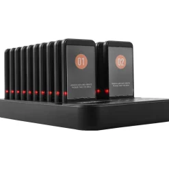 VEVOR Restaurant Pager System, Wireless 400m Long Range Lineup Waiting Queue Signal, Guest Customer Calling Beepers with Vibration & Flashing, 20 Buzzers for Food Truck, Church, Nursery, Hospital
