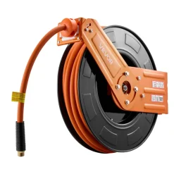 VEVOR Retractable Air Hose Reel, 1/2 Inch x 50 FT Rubber Air Hose Max 300PSI, Auto Rewind Air-Compressor Hoses Reel with 5 ft Lead in, Ceiling/Wall Mount for Garage Workshops