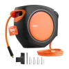VEVOR Retractable Air Hose Reel, 3/8 Inch x 80 FT Hybrid Air Hose Max 300PSI, Enclosed Air-Compressor Hoses Reel Auto Rewind with 6.6 ft Lead in, 180° Swivel Ceiling/Wall Mount for Workshops