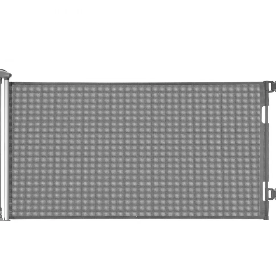 VEVOR Retractable Baby Gate, Extends to 56.3 inch Wide, 31.3 inch Tall, with Security Lock, Easy to Use, Walk Through Without Tripping, Mesh Dog Gate for Stairs, Hallways, Indoor/Outdoor, Gray