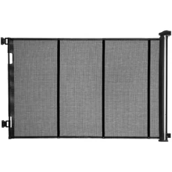 VEVOR Retractable Baby Gate, Extends to 120 inch Extra Wide, 38.5 inch Tall, with Reinforced Fiberglass Strips, Avoids Crawling Through, Mesh Dog Gate for Decks, Doorways, Garages, Indoor, Black
