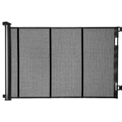 VEVOR Retractable Baby Gate, Extends to 120 inch Extra Wide, 38.5 inch Tall, with Reinforced Fiberglass Strips, Avoids Crawling Through, Mesh Dog Gate for Decks, Doorways, Garages, Indoor, Black
