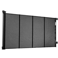 VEVOR Retractable Baby Gate, Extends to 120 inch Extra Wide, 38.5 inch Tall, with Reinforced Fiberglass Strips, Avoids Crawling Through, Mesh Dog Gate for Decks, Doorways, Garages, Indoor, Black