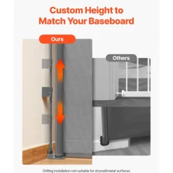 VEVOR Retractable Baby Gate, Extends to 72.8 inch Wide, 31.3 inch Tall, with Security Lock, Easy to Use, Walk Through Without Tripping, Mesh Dog Gate for Stairs, Hallways, Indoor/Outdoor, Gray