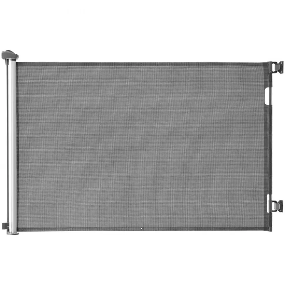 VEVOR Retractable Baby Gate, Extends to 57 inch Wide, 38.5 inch Tall, with Security Lock, Easy to Use, Walk Through Without Tripping, Mesh Dog Gate for Stairs, Hallways, Indoor/Outdoor, Gray