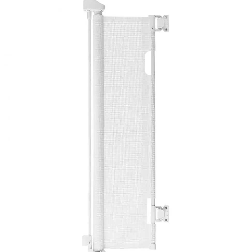 VEVOR Retractable Baby Gate, Extends to 57 inch Wide, 38.5 inch Tall, with Security Lock, Easy to Use, Walk Through Without Tripping, Mesh Dog Gate for Stairs, Hallways, Indoor/Outdoor, White