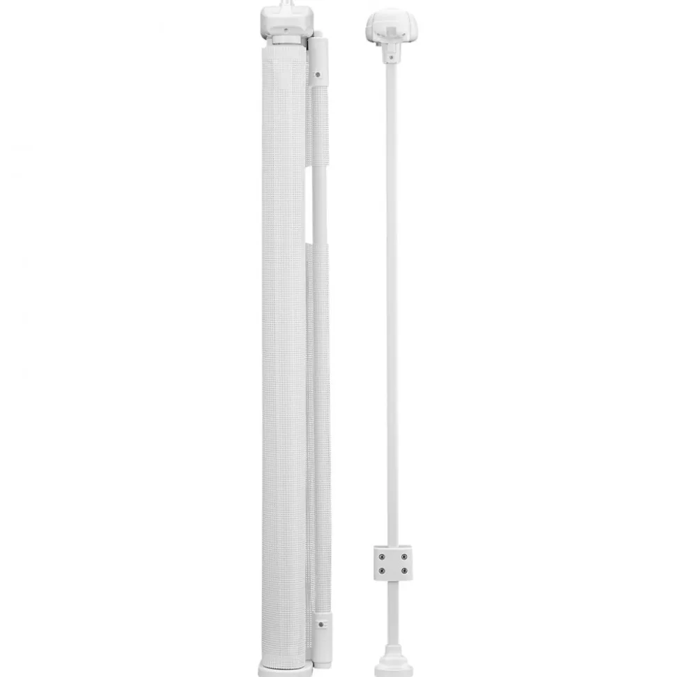 VEVOR Retractable Baby Gate, 34 inch Tall, Extends up to 110 inch Wide, Retractable Gate for Kids or Pets, Mesh Material, Easy to Install for Indoor Stairs, Doorways, Hallways, Playrooms, White
