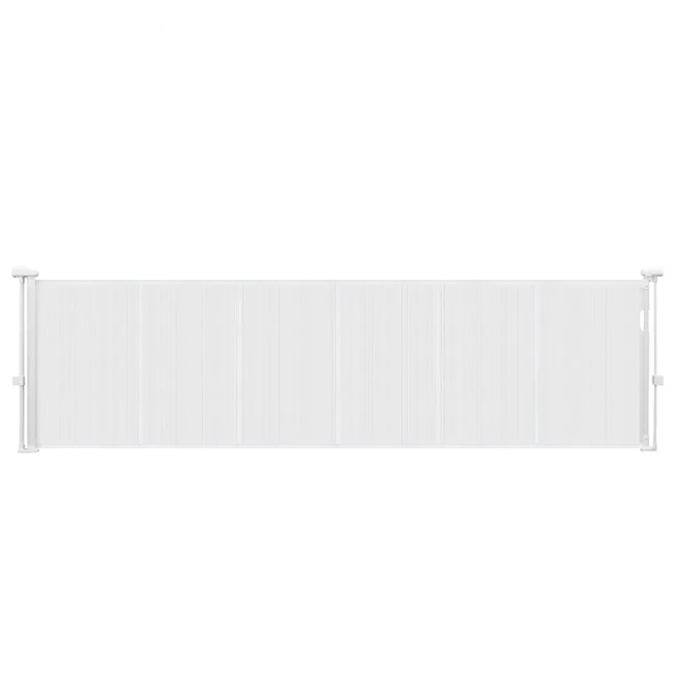 VEVOR Retractable Baby Gate, 34 inch Tall, Extends up to 110 inch Wide, Retractable Gate for Kids or Pets, Mesh Material, Easy to Install for Indoor Stairs, Doorways, Hallways, Playrooms, White