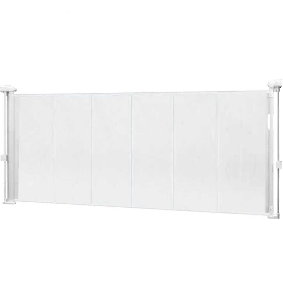 VEVOR Retractable Baby Gate, 34 inch Tall, Extends up to 71 inch Wide, Retractable Gate for Kids or Pets, Mesh Material, Easy to Install for Indoor Stairs, Doorways, Hallways, Playrooms, White