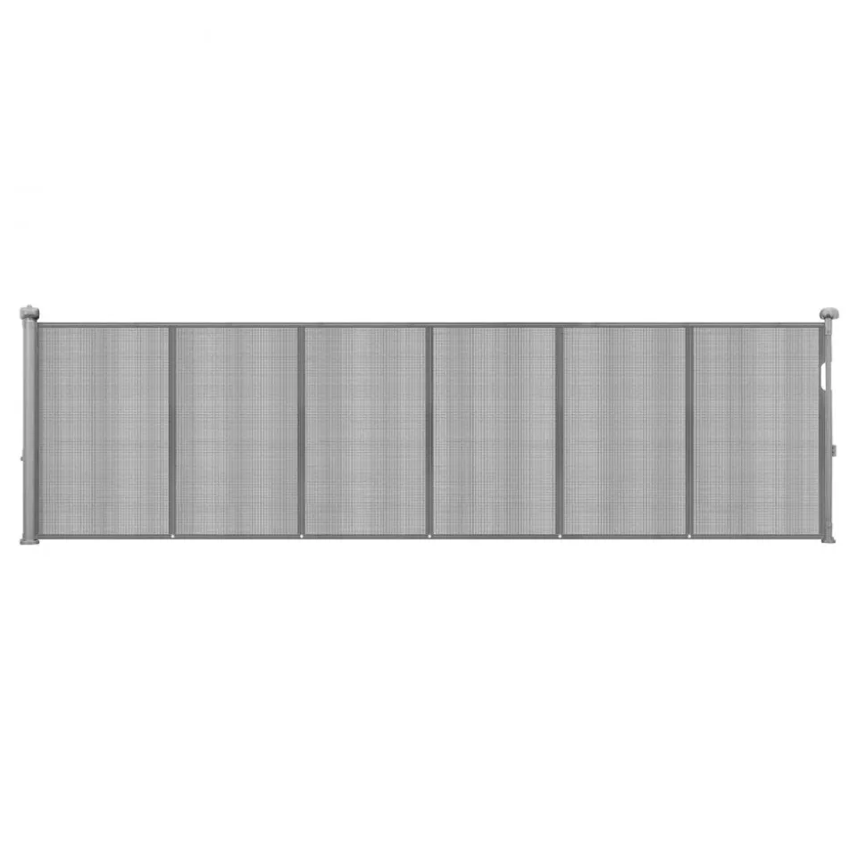 VEVOR Retractable Baby Gate, 34 inch Tall, Extends up to 110 inch Wide, Retractable Gate for Kids or Pets, Mesh Material, Easy to Install for Indoor Stairs, Doorways, Hallways, Playrooms, Gray