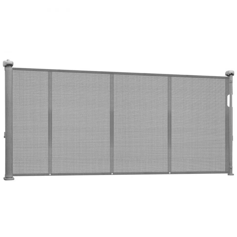 VEVOR Retractable Baby Gate, 34 inch Tall, Extends up to 110 inch Wide, Retractable Gate for Kids or Pets, Mesh Material, Easy to Install for Indoor Stairs, Doorways, Hallways, Playrooms, Gray