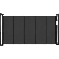 VEVOR Retractable Baby Gate, 34 inch Tall, Extends up to 55 inch Wide, Retractable Gate for Kids or Pets, Mesh Material, Easy to Install for Indoor Stairs, Doorways, Hallways, Playrooms, Black