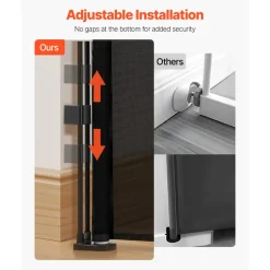 VEVOR Retractable Baby Gate, 34 inch Tall, Extends up to 55 inch Wide, Retractable Gate for Kids or Pets, Mesh Material, Easy to Install for Indoor Stairs, Doorways, Hallways, Playrooms, Black