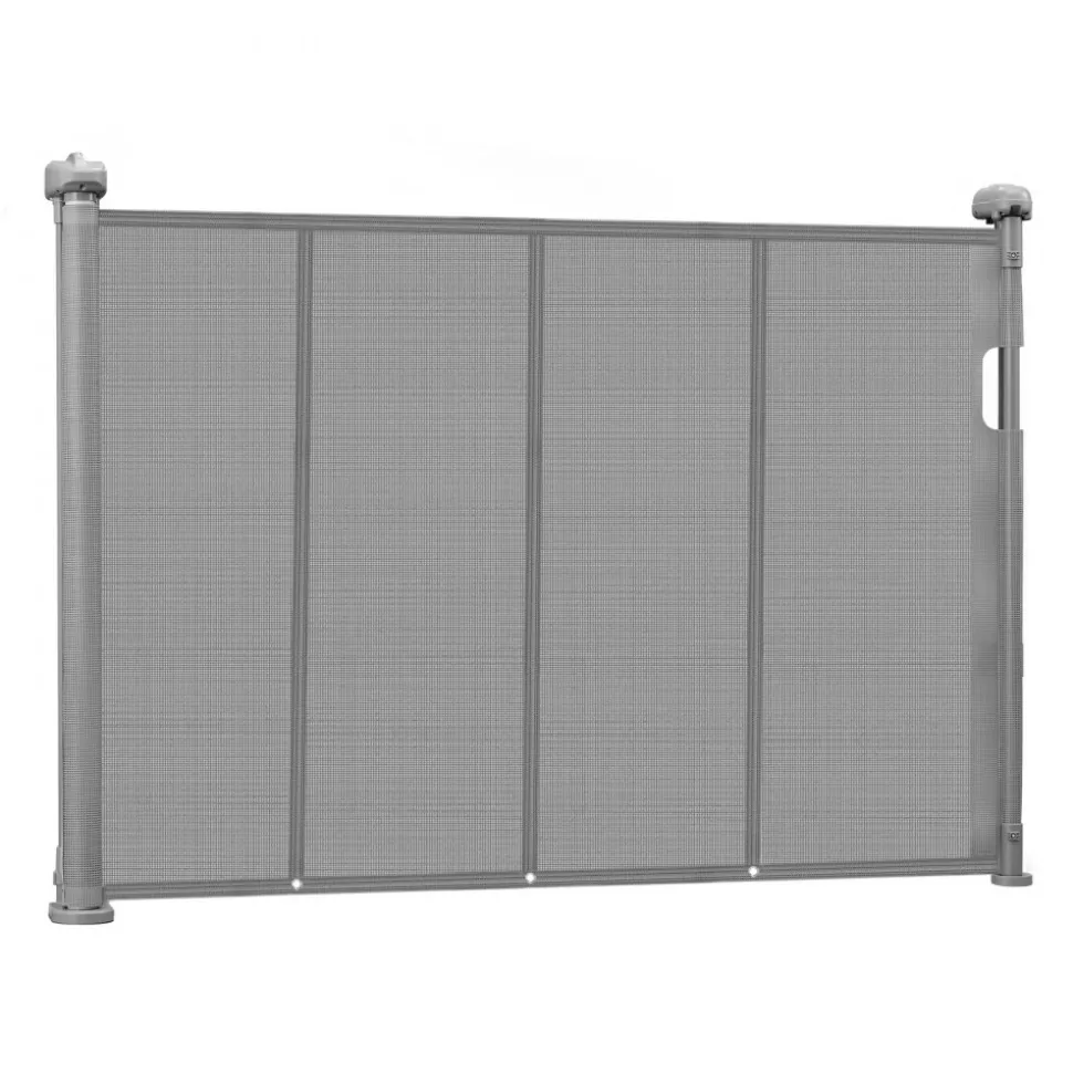 VEVOR Retractable Baby Gate, 34 inch Tall, Extends up to 55 inch Wide, Retractable Gate for Kids or Pets, Mesh Material, Easy to Install for Indoor Stairs, Doorways, Hallways, Playrooms, Gray