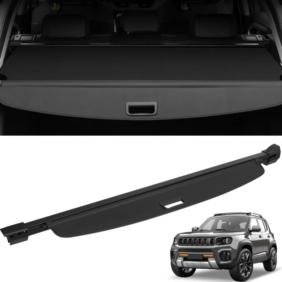 VEVOR Retractable Cargo Cover, Upgraded Waterproof Trunk Cover Security Shield Shade for Jeep Grand Cherokee 2 Row 2022-2025 5-Seater, UV Proof Rear Trunk Cover Aluminum Alloy & PVC Leather Texture