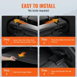 VEVOR Retractable Cargo Cover, Upgraded Carbon Fiber Texture Trunk Cover, Anti-Peeping Luggage Privacy Shield, Easy Installation Security Shade Car Accessories, for Toyota RAV4 2019-2025 5-Seater