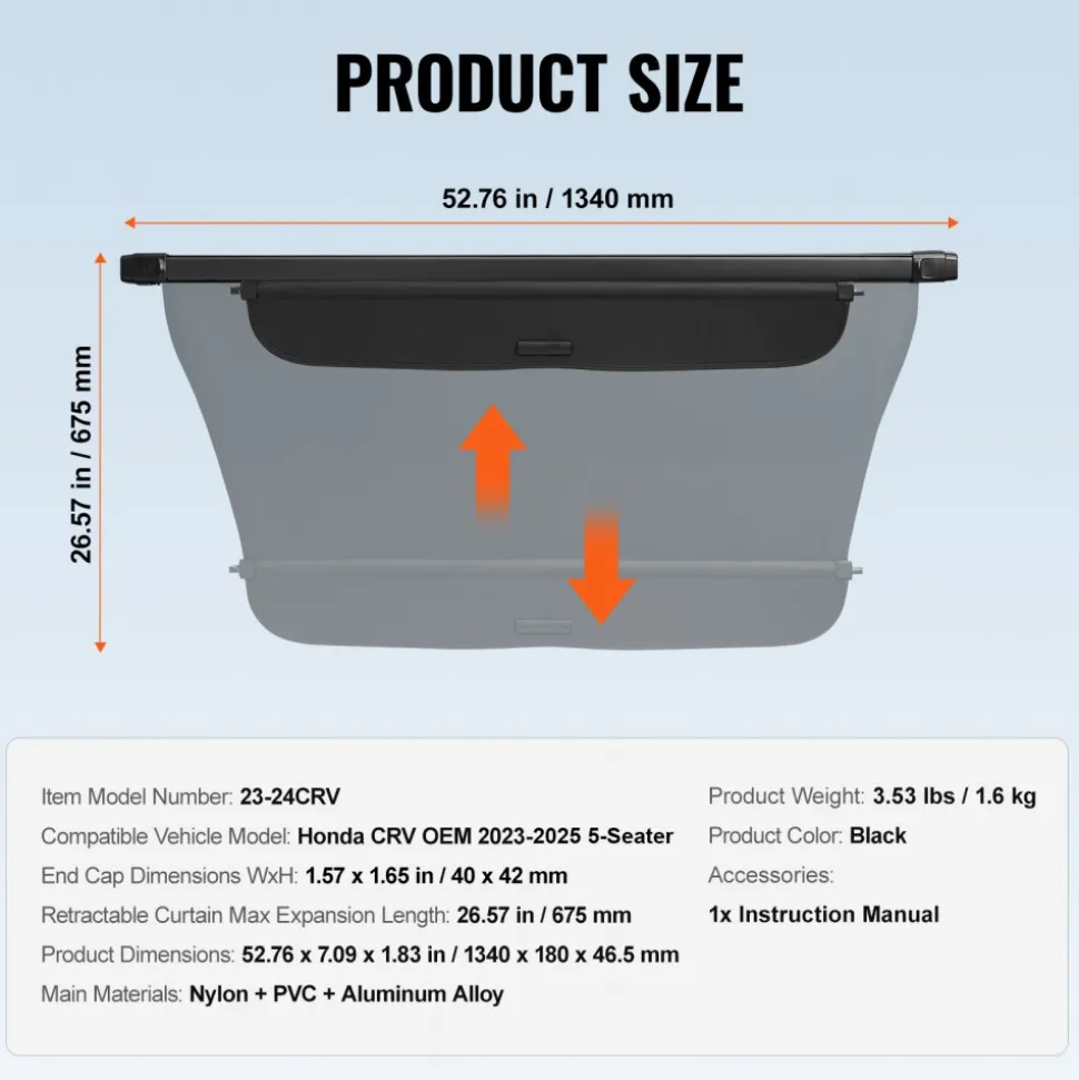 VEVOR Retractable Cargo Cover, Upgraded Carbon Fiber Texture Trunk Cover, Anti-Peeping Luggage Privacy Shield, Easy Installation Security Shade Car Accessories, for Toyota RAV4 2019-2025 5-Seater