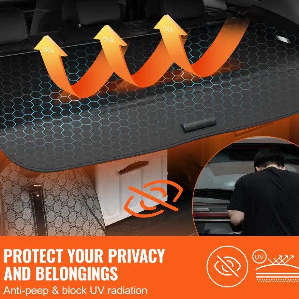 VEVOR Retractable Cargo Cover, Upgraded Carbon Fiber Texture Trunk Cover, Anti-Peeping Luggage Privacy Shield, Easy Installation Security Shade Car Accessories, for Toyota RAV4 2019-2025 5-Seater