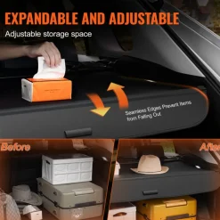 VEVOR Retractable Cargo Cover, Upgraded Carbon Fiber Texture Trunk Cover, Anti-Peeping Luggage Privacy Shield, Easy Installation Security Shade Car Accessories, for Toyota RAV4 2019-2025 5-Seater