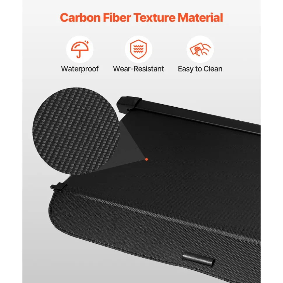 VEVOR Retractable Cargo Cover, Upgraded Carbon Fiber Texture Trunk Cover, Anti-Peeping Luggage Privacy Shield, Easy Installation Security Shade Car Accessories, for Honda CRV 2023-2025 5-Seater