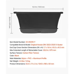 VEVOR Retractable Cargo Cover, Upgraded Carbon Fiber Texture Trunk Cover, Anti-Peeping Luggage Privacy Shield, Easy Installation Security Shade Car Accessories, for Honda CRV 2023-2025 5-Seater