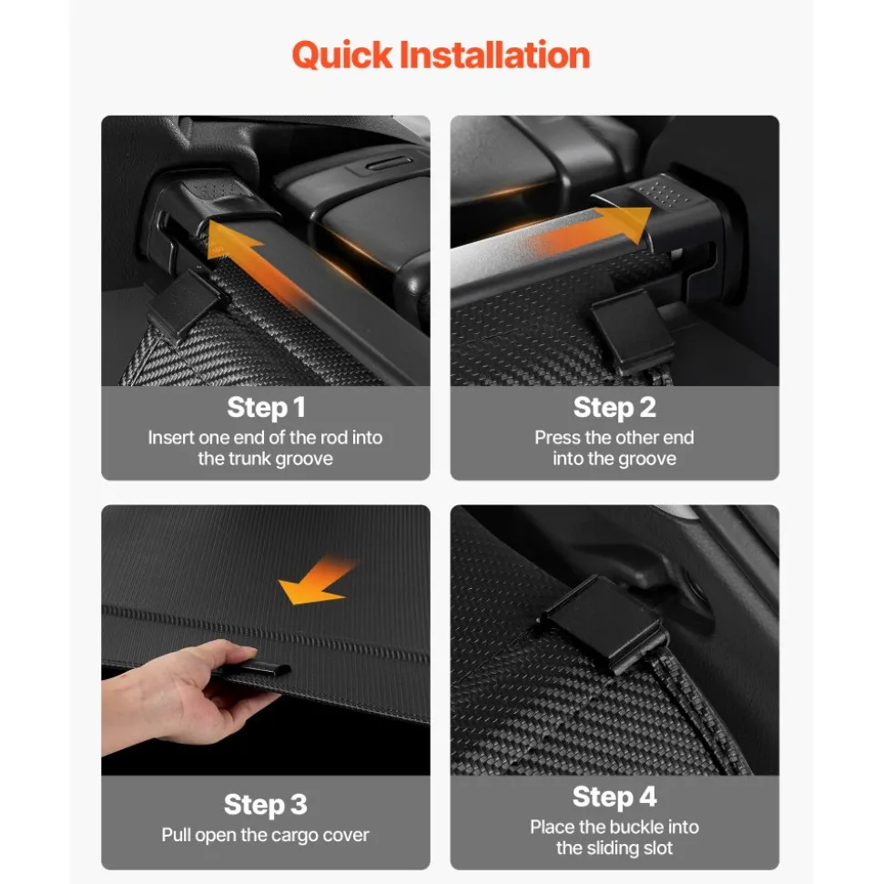 VEVOR Retractable Cargo Cover, Upgraded Carbon Fiber Texture Trunk Cover, Anti-Peeping Luggage Privacy Shield, Easy Installation Security Shade Car Accessories, for Honda CRV 2023-2025 5-Seater